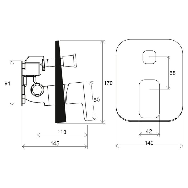 Змішувач 10° Free TD F 065.20 Ravak  (X070158)