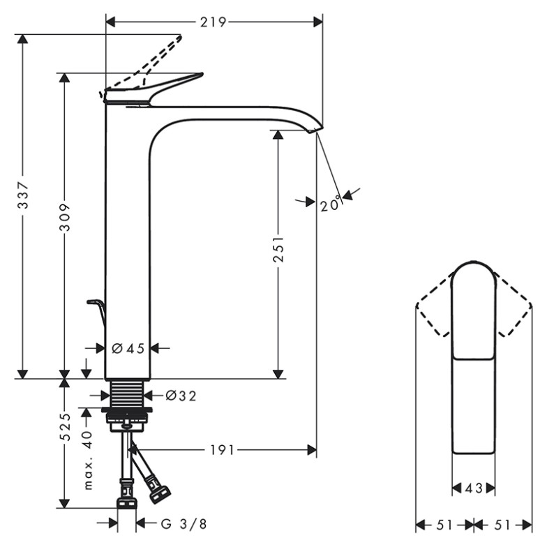 Змішувач Vivenis HansGrohe  (75040000)