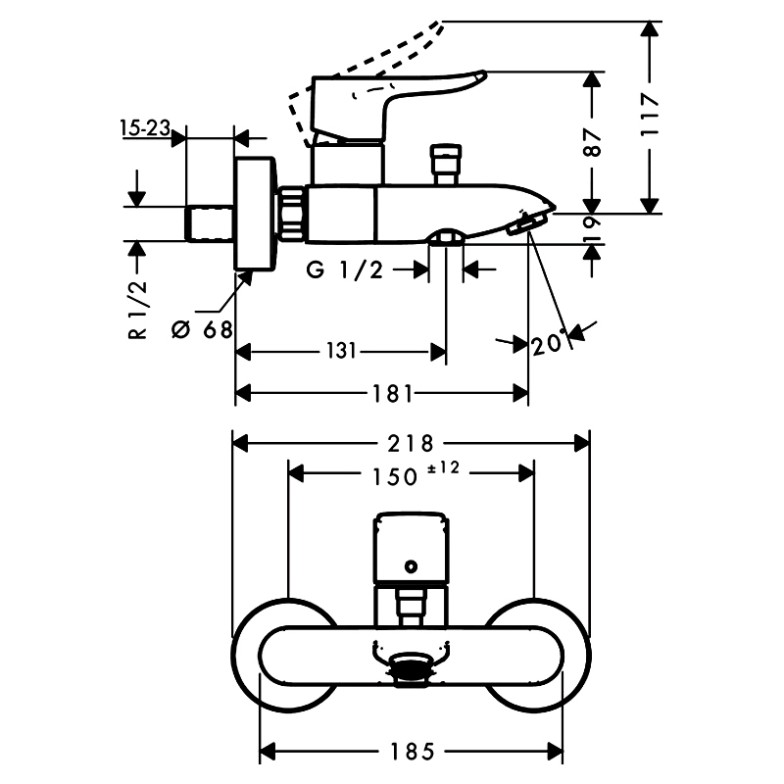 Змішувач Metris HansGrohe  (31480000)