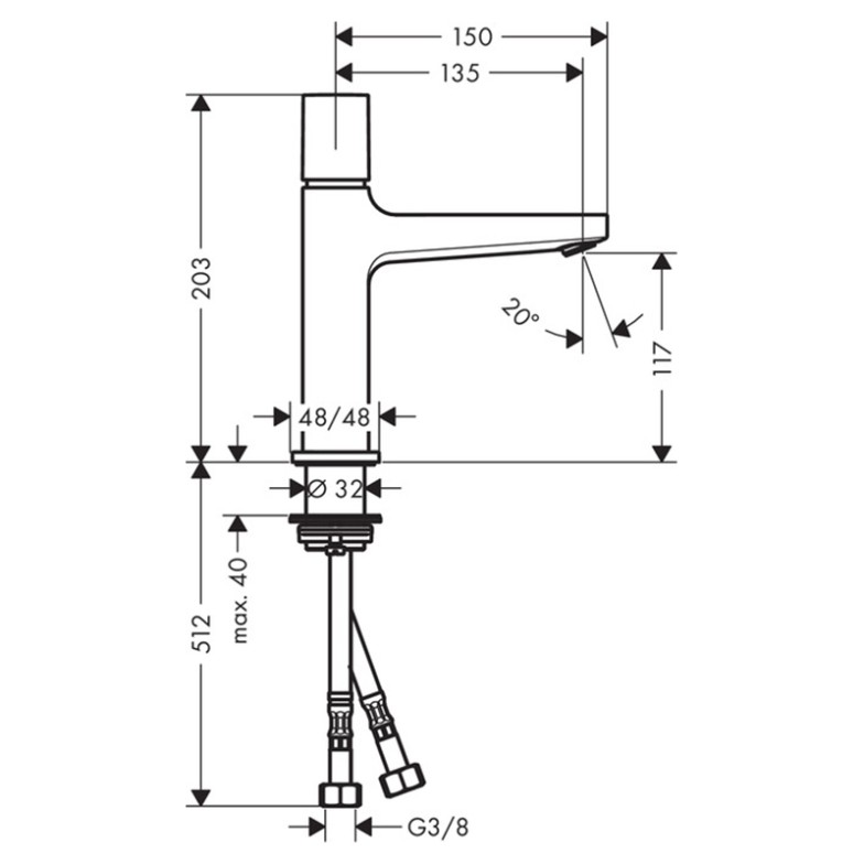 Змішувач Metropol з рукояткою Select HansGrohe  (32571000)