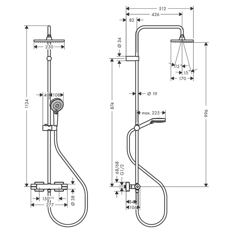 Душова система Vernis Shape HansGrohe  (26286670)