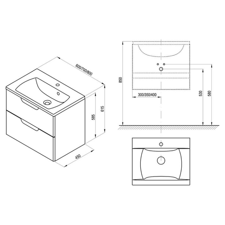 Шафка для раковини SD Classic II 70 Ravak  (X000001478)