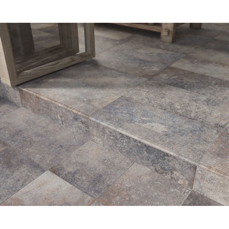 Сходинка з капіносом пряма Viano Grys 30x33 код 1190 Ceramika Paradyz