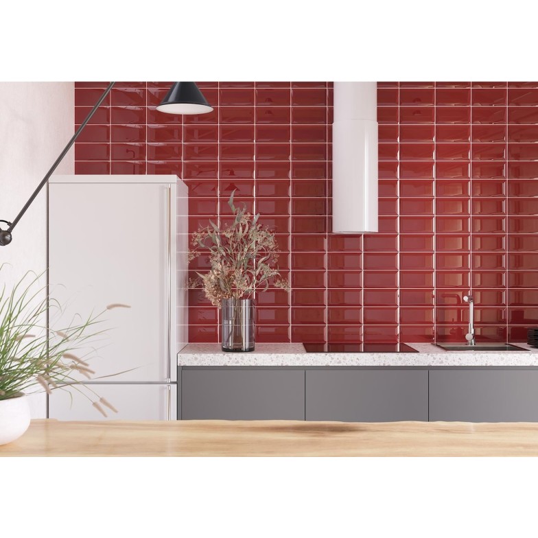 Плитка стінова 469061 Metrotiles Червоний 10x20 код 2017 Голден Тайл