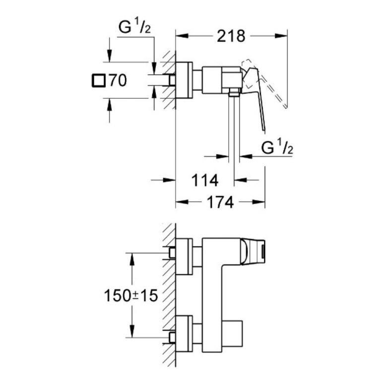 Змішувач для душу Eurocube (23145000), Grohe