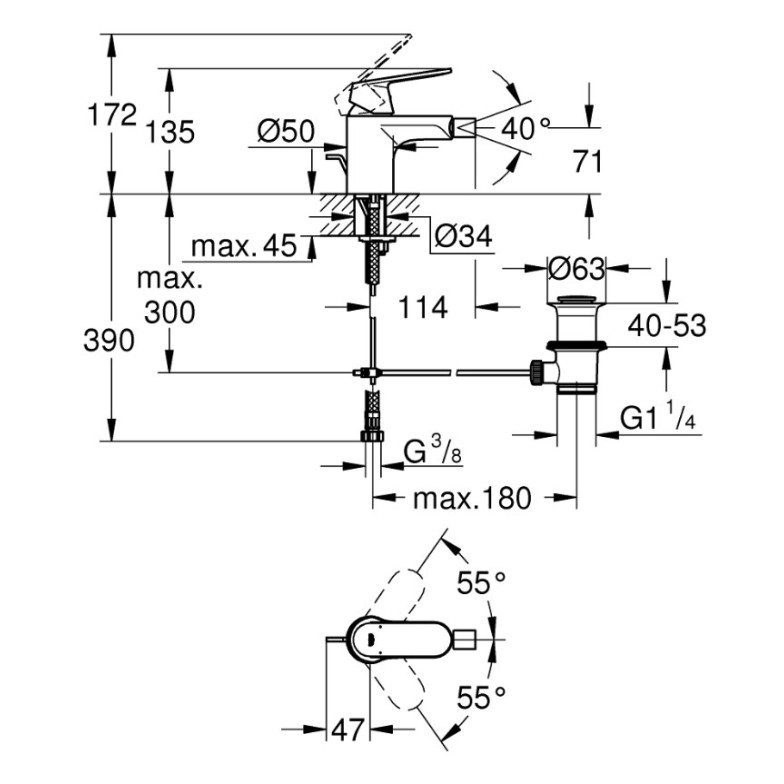 Змішувач для біде Eurosmart Cosmopolitan (32839000), Grohe