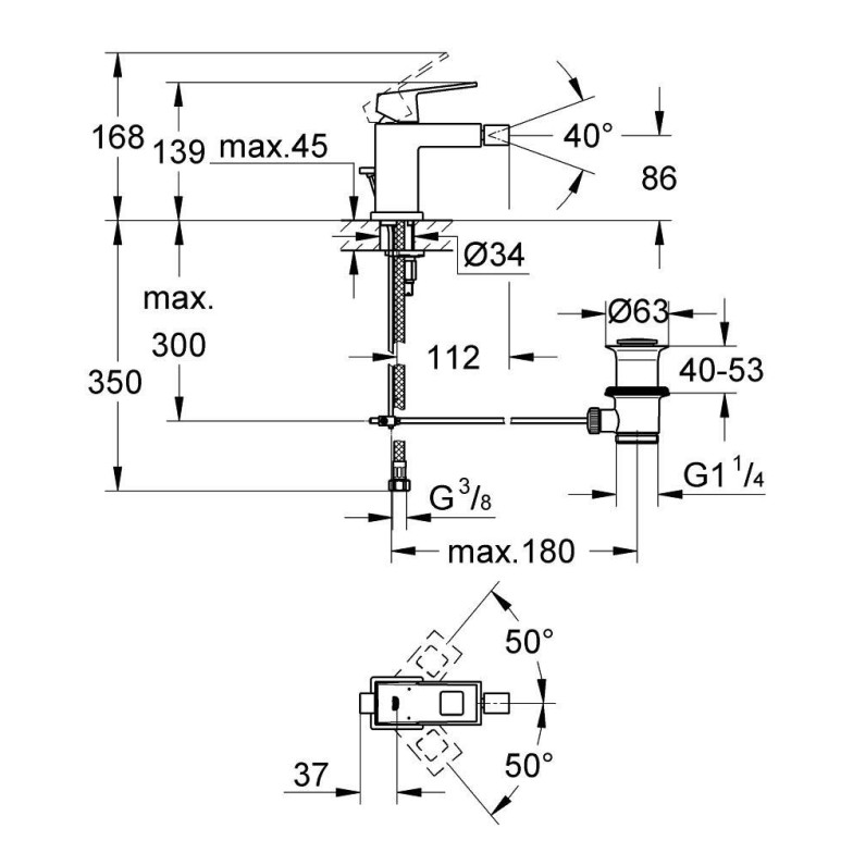 Змішувач для біде S-Size Eurocube (23138000), Grohe