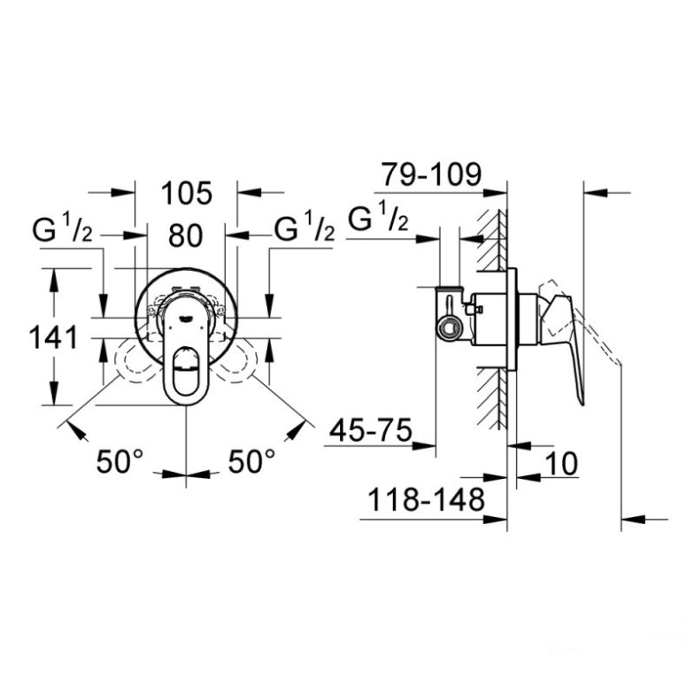 Змішувач для душу BauLoop (29042000), Grohe