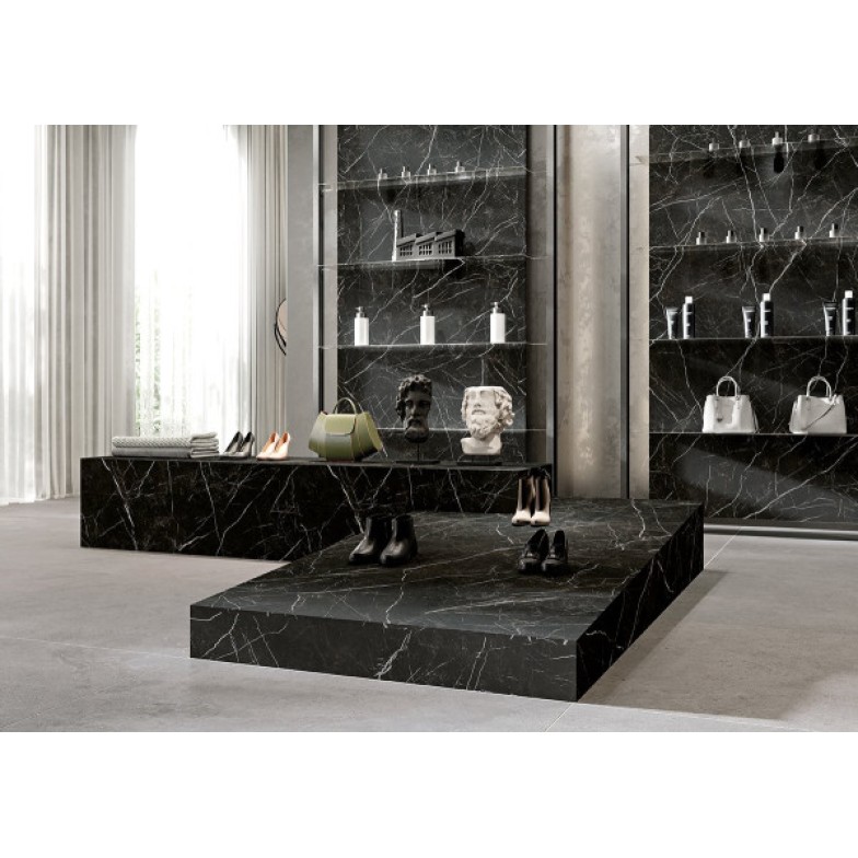 Плитка керамогранітна Desire Tri-D Black Spiek Kwarc SOFT 1600x3200x20 Paradyz