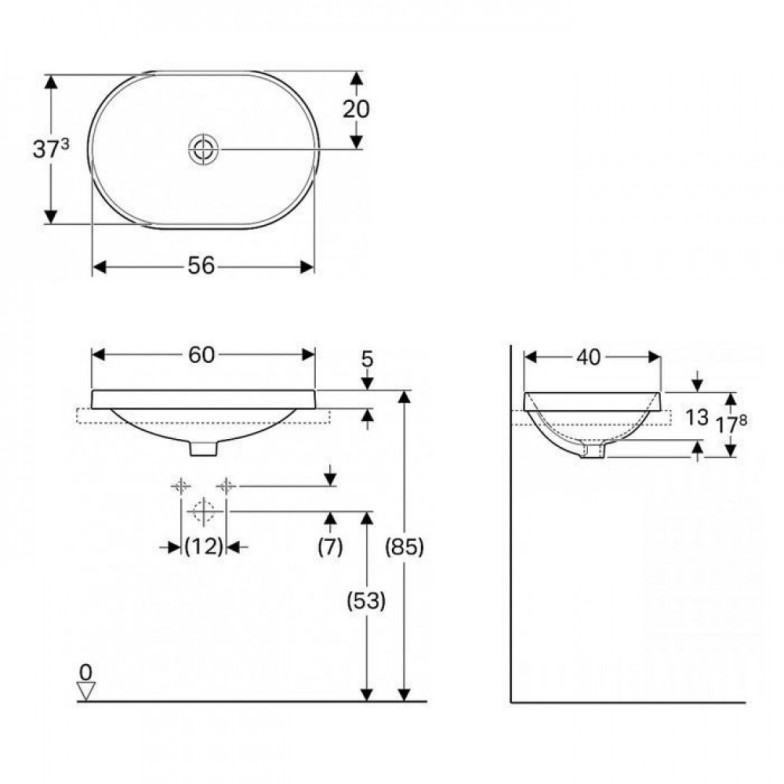 Умивальник VariForm 60 (500.731.01.2) Geberit