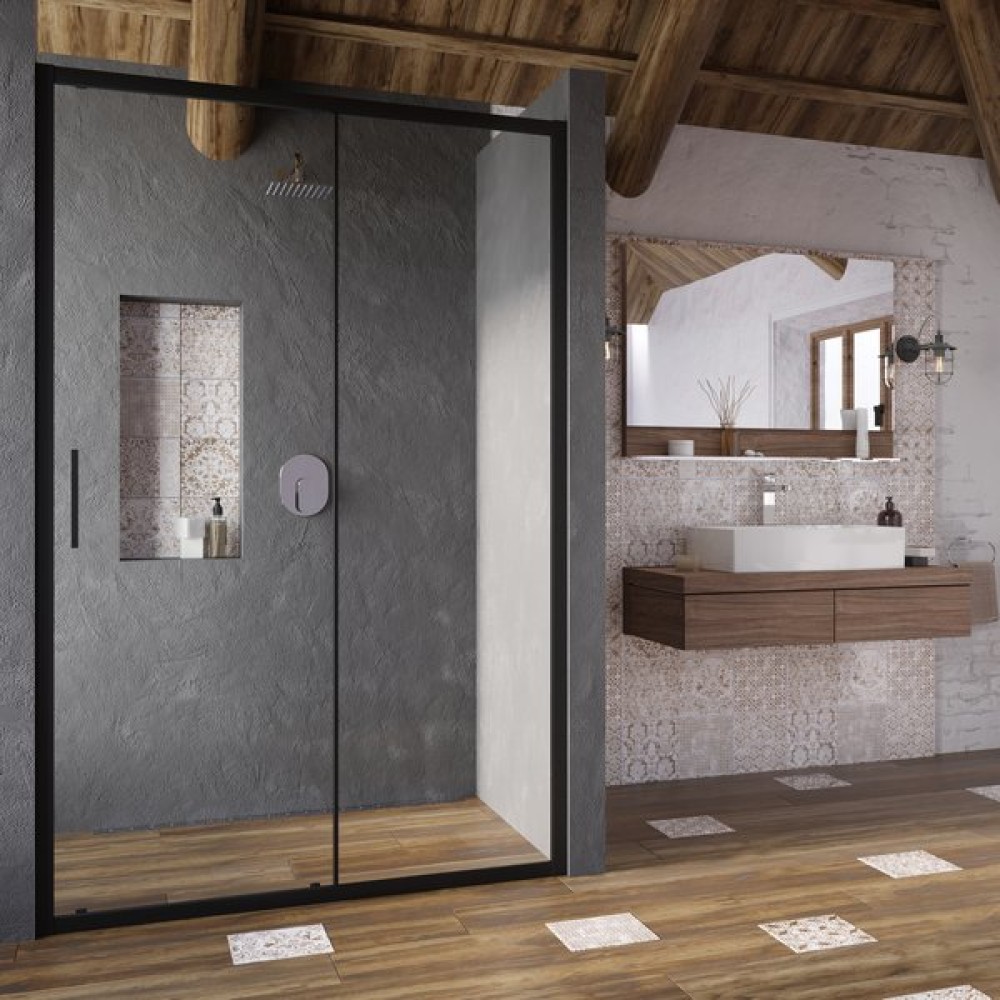 Душові двері двохелементні BLSDP2-110 Transparent Black RAVAK Душові двері двохелементні BLSDP2-110 Transparent Black RAVAK