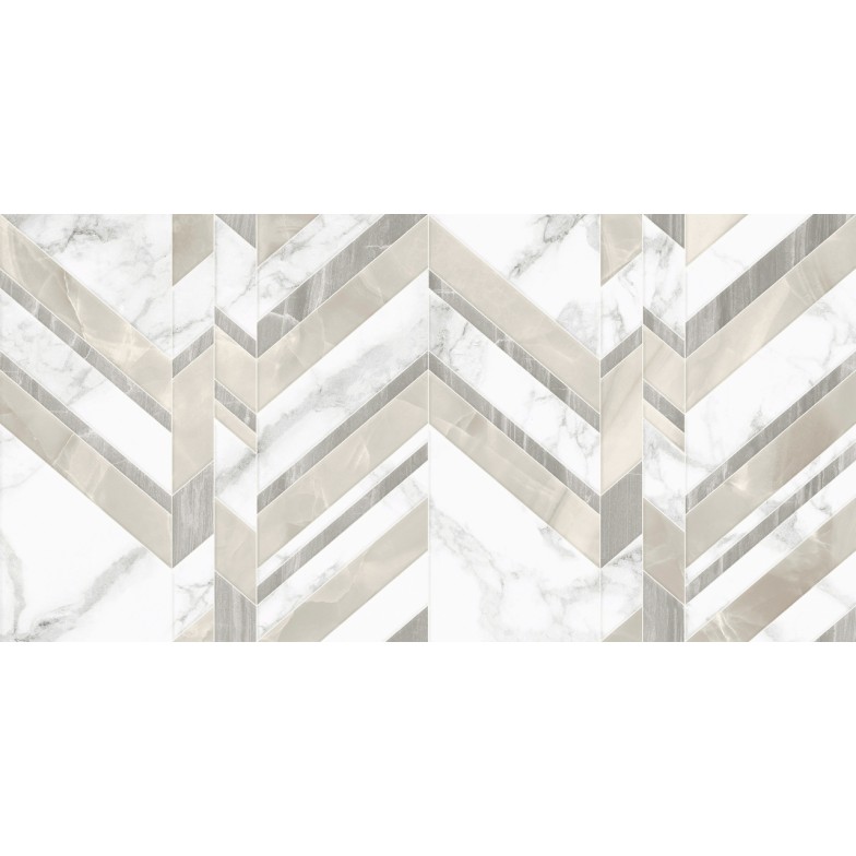 Плитка стінова Marmo Bianco шеврон 300x600x9 Golden Tile