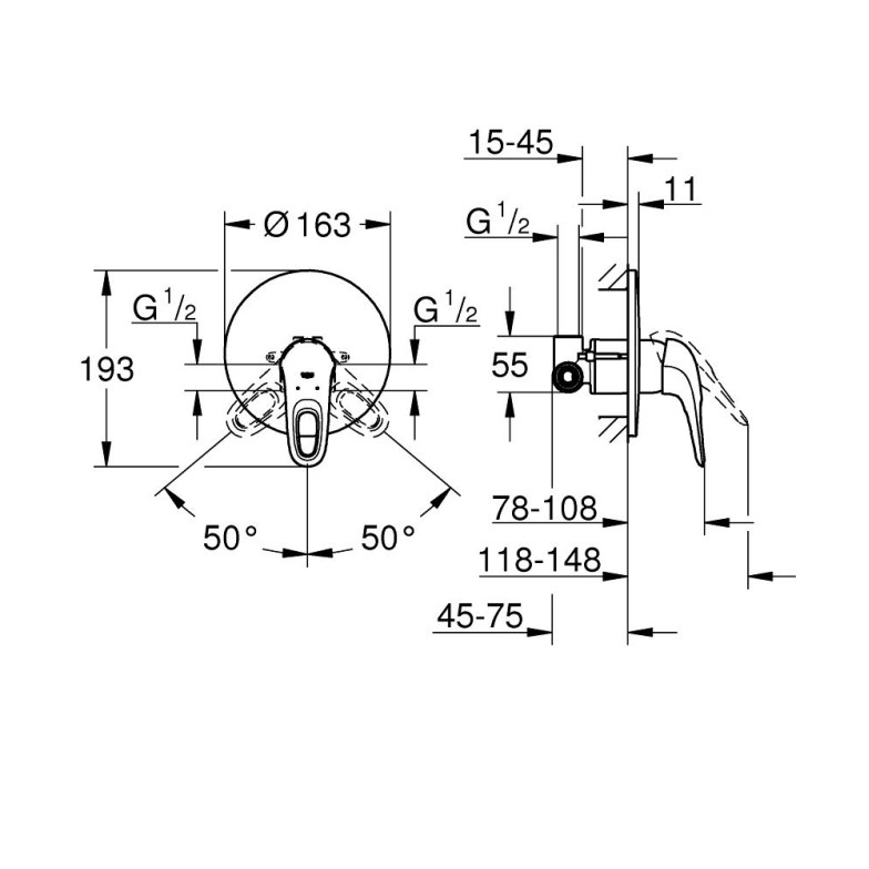 Змішувач для душу Eurostyle (33635003), Grohe