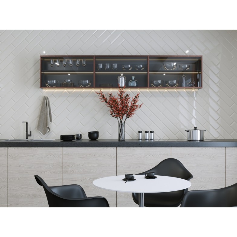 Плитка стінова 6L0161 The Wall Білий SATIN 10x30 код 5001 Голден Тайл