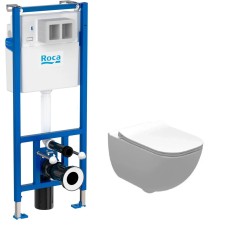 Комплект Інсталяція Duplo Nova WC + Унітаз підвісний з кришкою Alegra Rimless A890020020+A34H139000 Roca Комплект Інсталяція Duplo Nova WC + Унітаз підвісний з кришкою Alegra Rimless A890020020+A34H139000 Roca