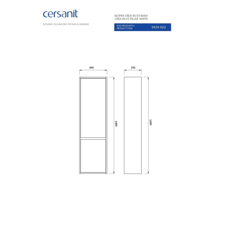 Пенал Crea 40-25 Cersanit