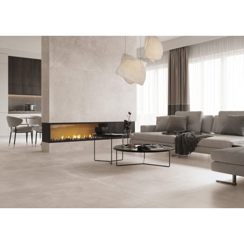Плитка керамогранітна Modern Concrete Ivory SILKY CRISTAL 597x1197x8 Cerrad