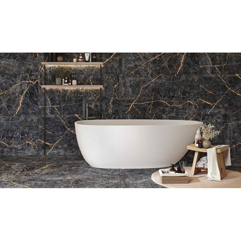 Плитка керамогранітна MOС580 Mountain Stone Чорний RECT 600x600x8 Golden Tile
