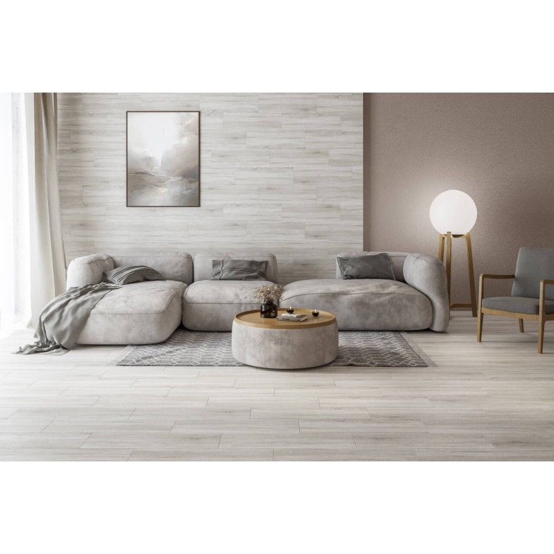 Плитка керамогранітна SAGP70 Scandic Wood Світло-сірий 200x650x7 Golden Tile