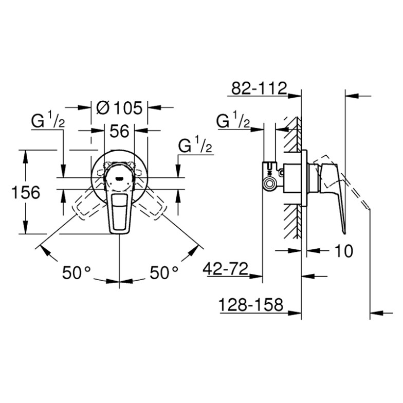 Змішувач для душу BauLoop New 29042001 Grohe