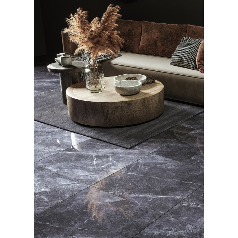 Плитка керамогранітна Space Stone чорний RECT 595x595x11 Golden Tile