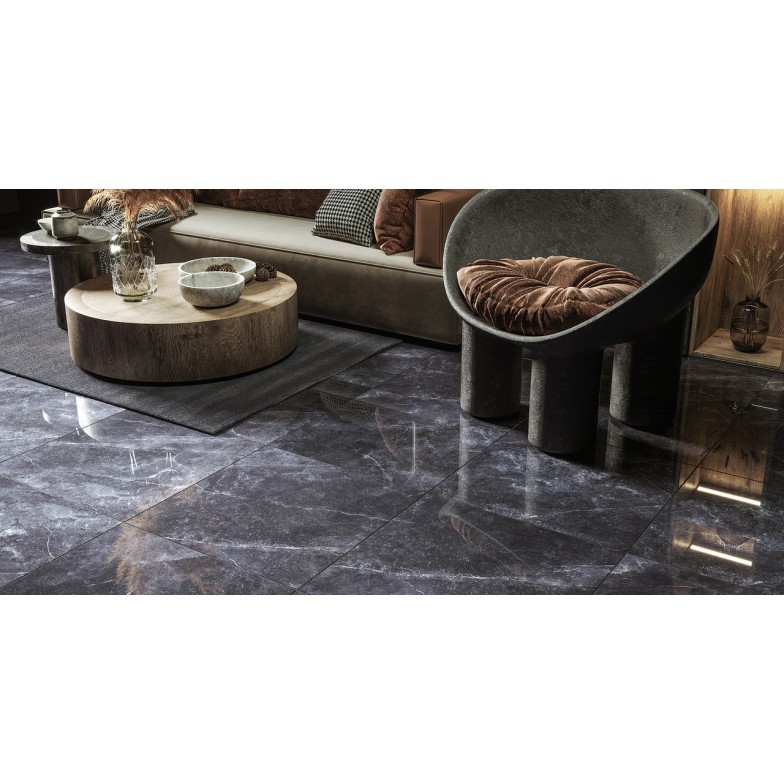 Плитка керамогранітна Space Stone чорний RECT 595x595x11 Golden Tile