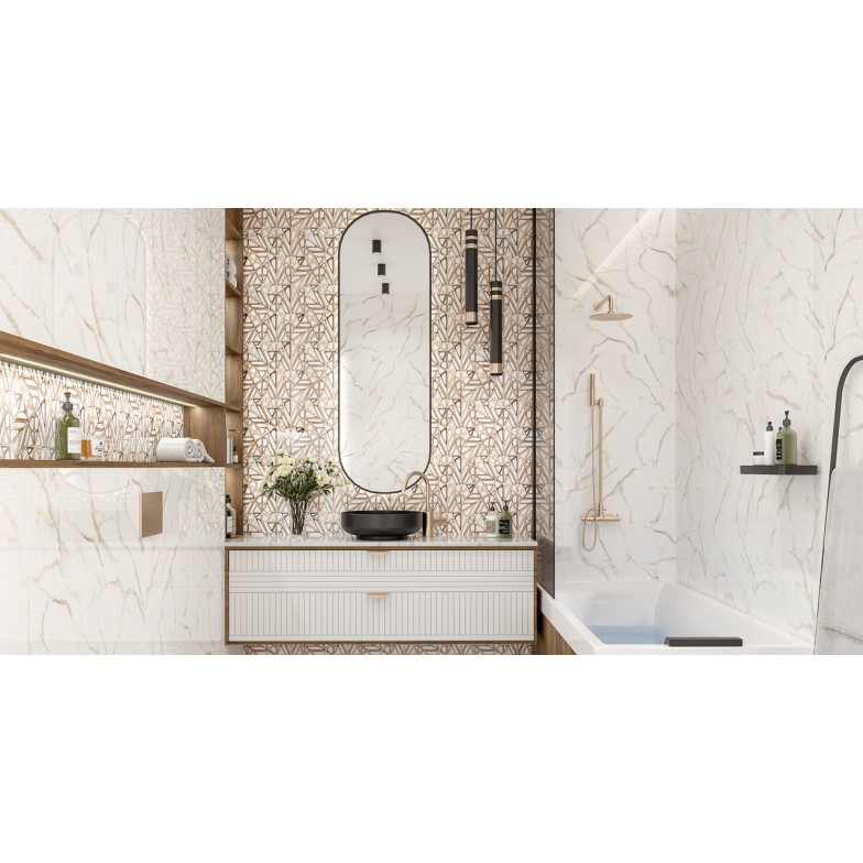 Плитка стінова Alta Fresco Білий 300x600x9 Golden Tile