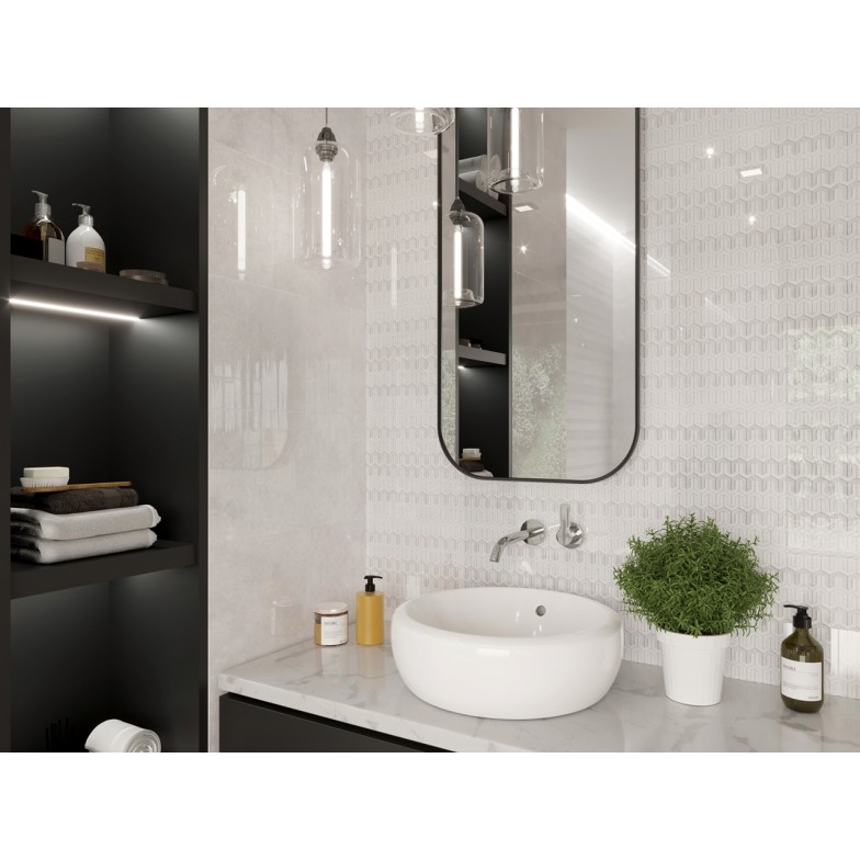 Плитка стінова Alba Trellis світло-сірий 300x600x9 Golden Tile