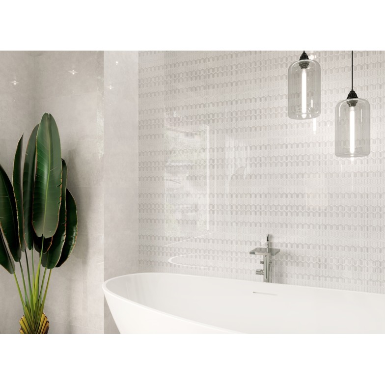 Плитка стінова Alba Trellis світло-сірий 300x600x9 Golden Tile