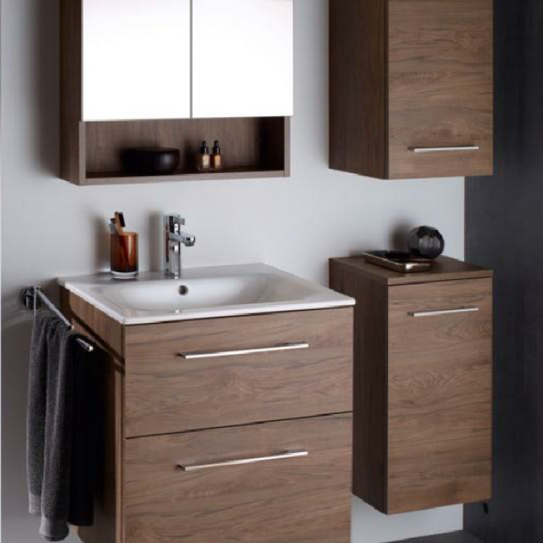 Шафка з умивальником 60 Selnova Square Slim rim Walnut 501.238.00.1 Geberit