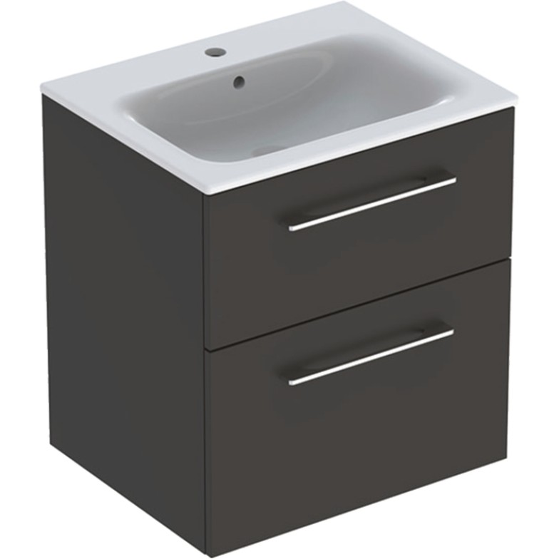 Шафка з умивальником 60 Selnova Square Slim rim Anthracite 501.237.00.1 Geberit