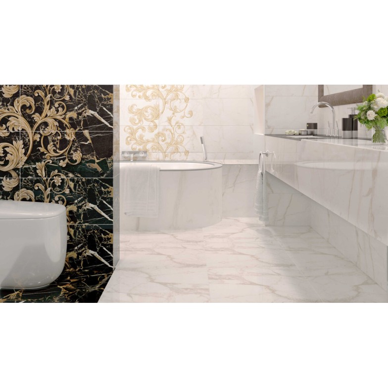 Плитка керамогранітна 9АС580 Saint Laurent Чорний RECT 600x600x8 Golden Tile