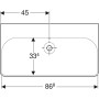 Умивальник 90 Smyle Square 500.250.01.1 Geberit