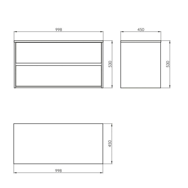 Шафка під умивальник CREA 100 Grey matt (FZZW1008891564) Cersanit