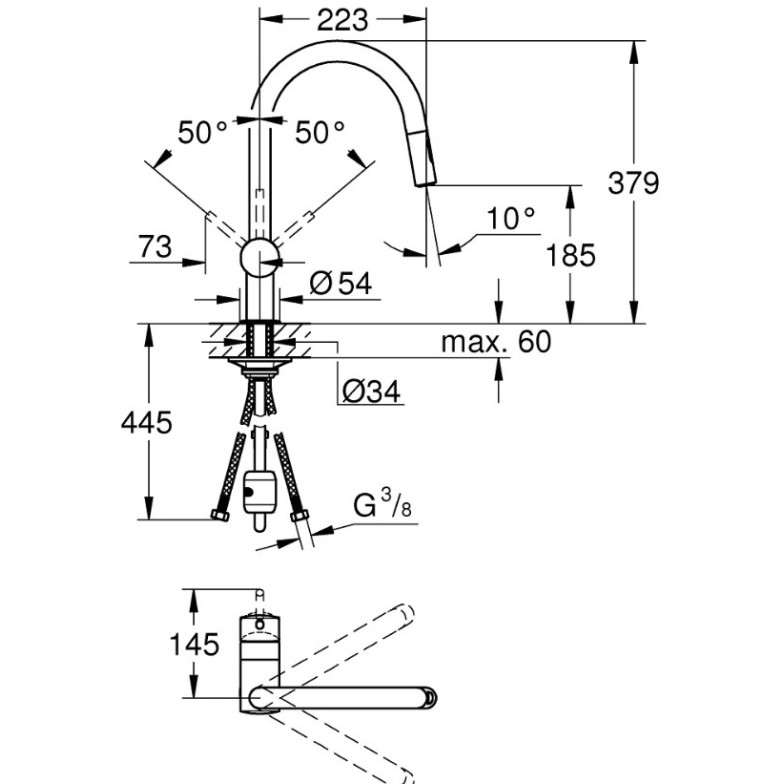 Змішувач Мінта для мийки 32321DC2  GROHE НІМЕЧЧИНА