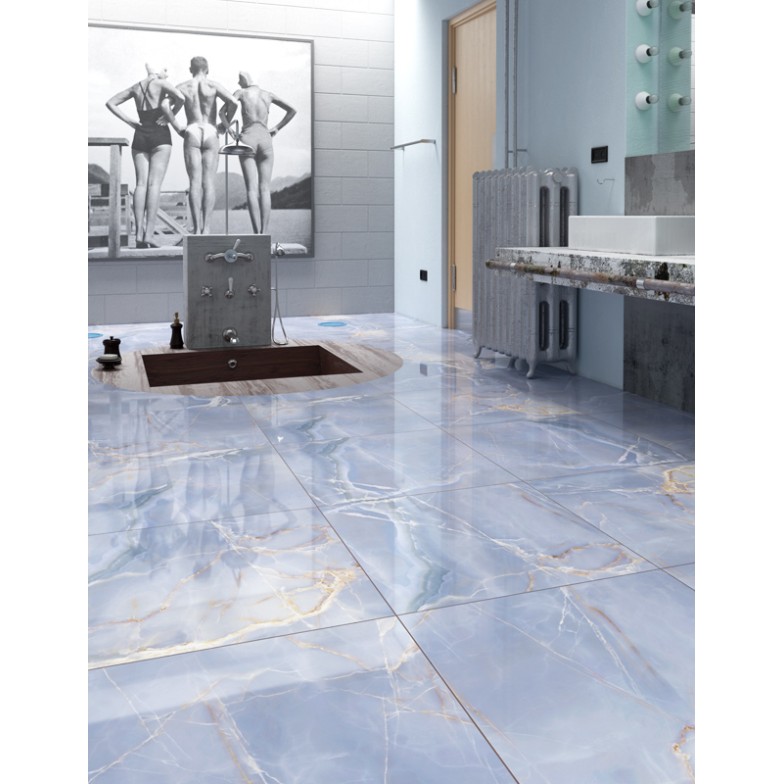 Плитка керамогранітна Onyx блакитний 607x607x10 Golden Tile