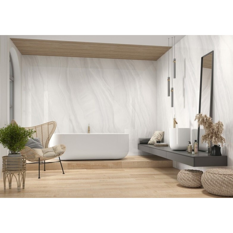 Плитка керамогранітна Onix White POL 597x1197x8 Cerrad Плитка керамогранітна Onix White POL 597x1197x8 Cerrad