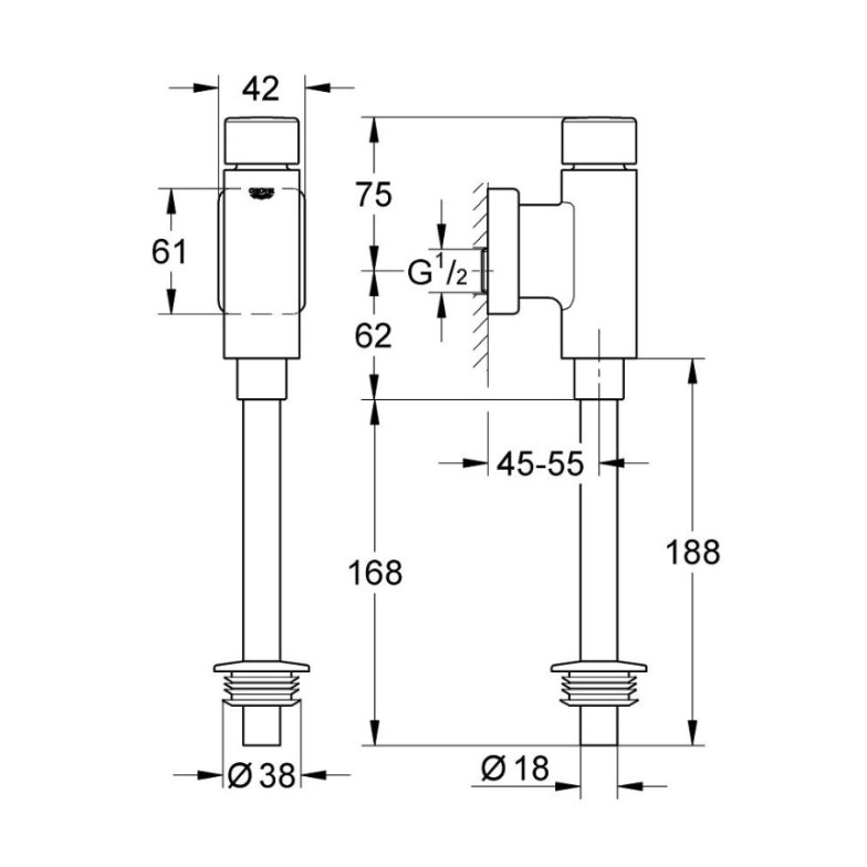 Змив для пісуара Rondo (37346000), Grohe