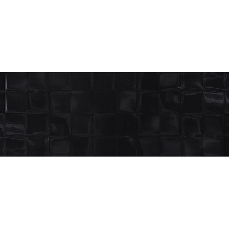 Simple Art Black Glossy Structure Cubes глянцева стінова 20×60 см, Cersanit