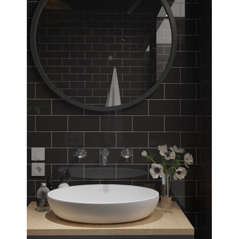 Плитка стінова Metrotiles plane чорний 100x200x7 Golden Tile