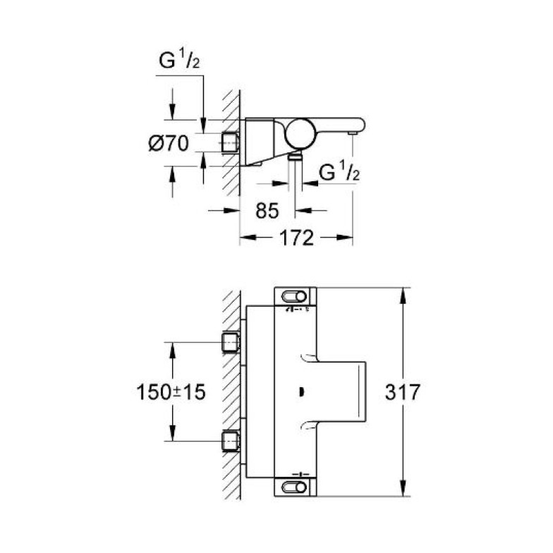 Змішувач для ванни Grohtherm 2000 (34464001), Grohe