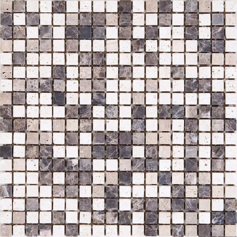Плитка Мозаїка Mozaico de LUX K-MOS TRAVERTINO MIX EMPERADOR (15X15)