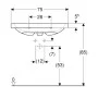 Раковина Geberit, iCon Light 501.848.JT.1,  75 см, з 1 отв.під зміш., з переливом, колір білий матовий