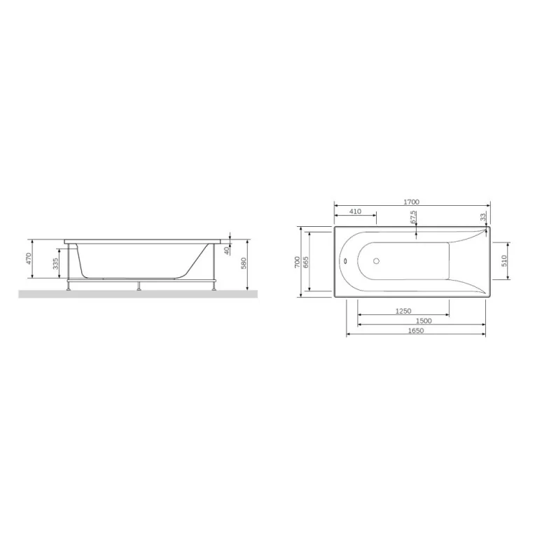 Каркас для ванни AM.PM Spirit W72A-170-070W-R2 170х70