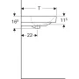 Умивальник Geberit,  Smyle Square 500.251.01, 90см, отвір для змішувача в центрі, перелив видимий, білий