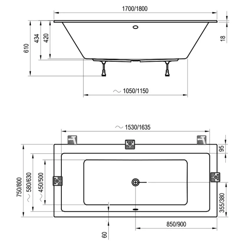 Ванна Formy 01 Slim 180x80 Ravak  (C881300000)