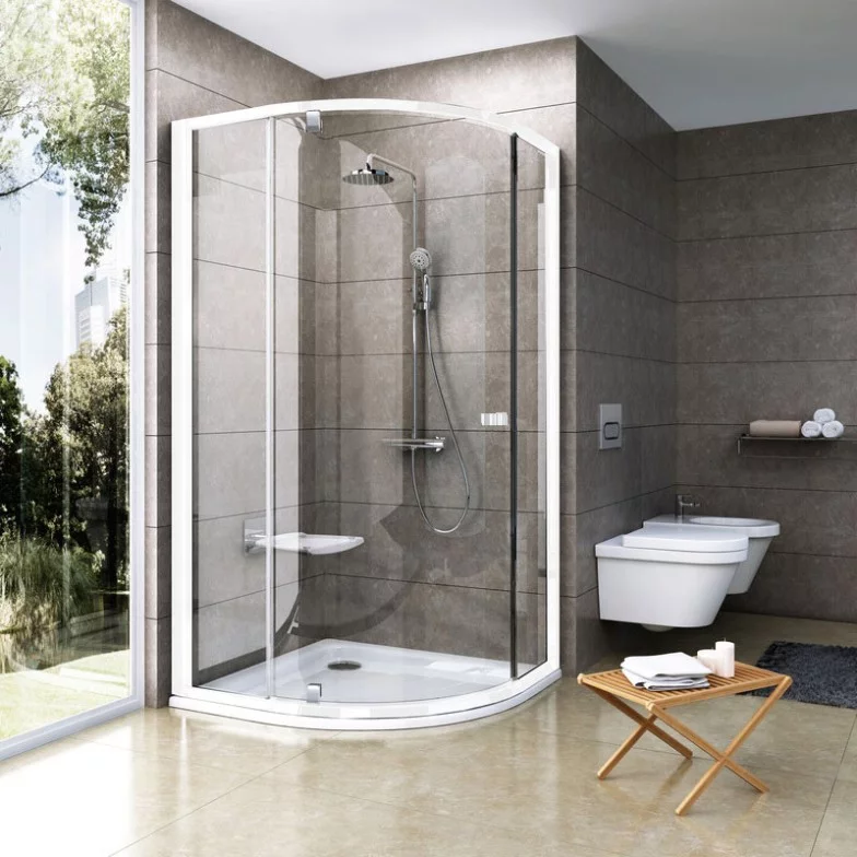 Душова штора PSKK 3-90 Transparent + білий Ravak  (37677101Z1)