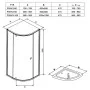 Душова штора PSKK 3-90 Transparent + білий Ravak  (37677101Z1)