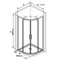 Душова штора BLSCP 4-80 Transparent+чорний Ravak  (X3BM40300Z1)