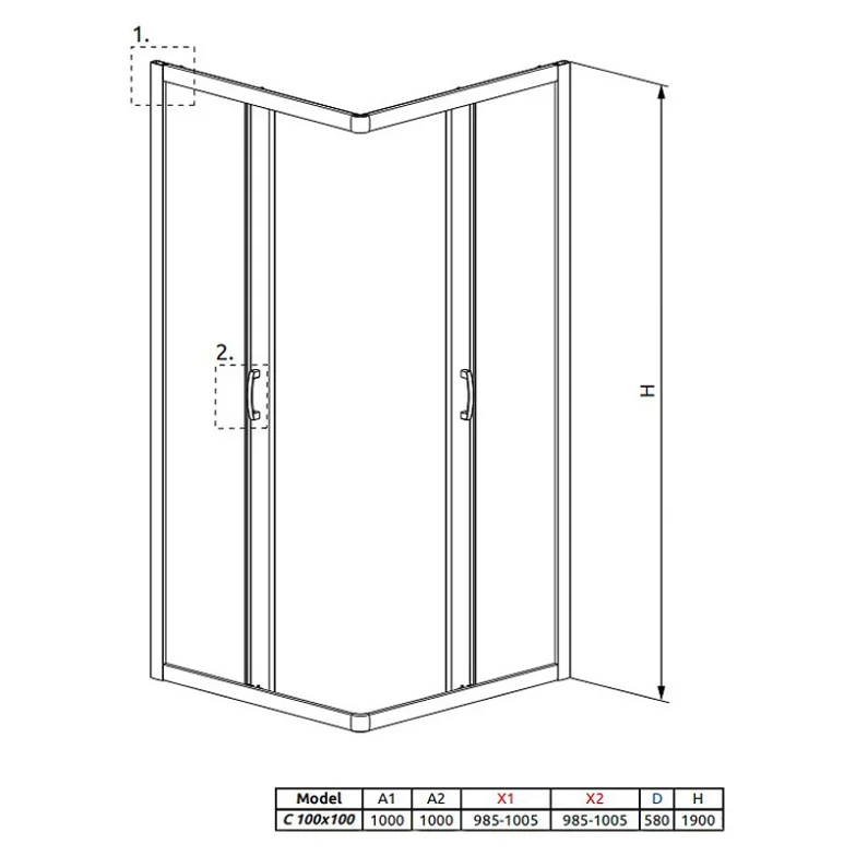 Душова штора Premium Plus C 100x100 Radaway  (30443-01-01N)